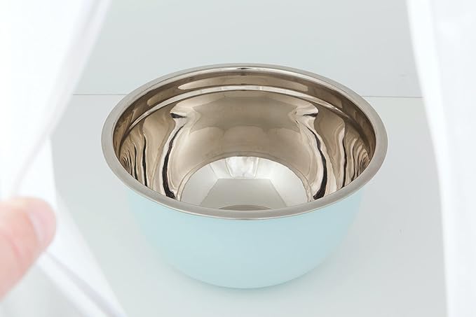 Now Designs Matte Coated Steel Mixing Bowls, Robins Egg Blue, 5 qt, 3 qt, 1.5qt, Set of 3