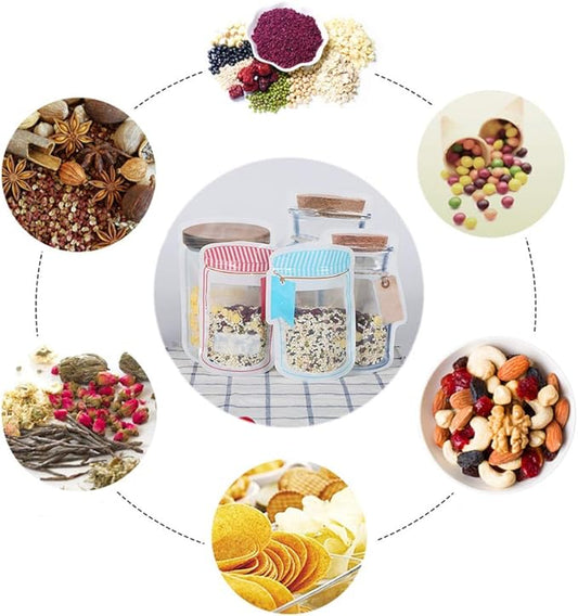 10 Pcs Reusable Jar Bags Mason Storage Bag for Food Snack Nut Dried Fruit Cookies, Safe Material Airtight Seal Leak-Proof Zip-lock Bottle Shaped Bag for Travel Camping Picnic Zipper Fresh Bags