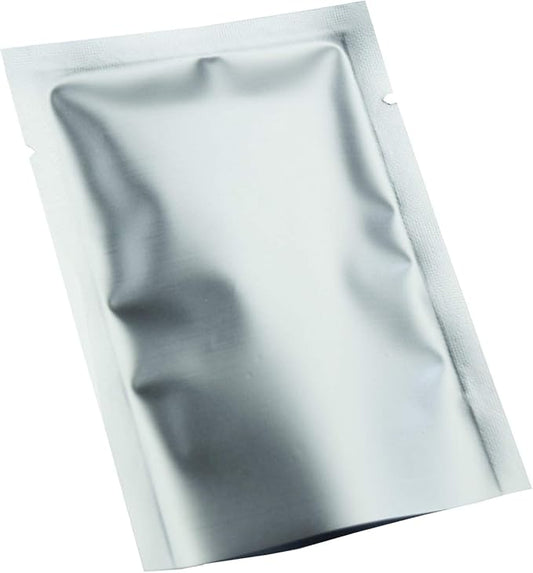QQ Studio 100 PCS Metallic Mylar Foil Open Top Sealable Bags (9x13cm(3.5x5.1"), 100x Silver)