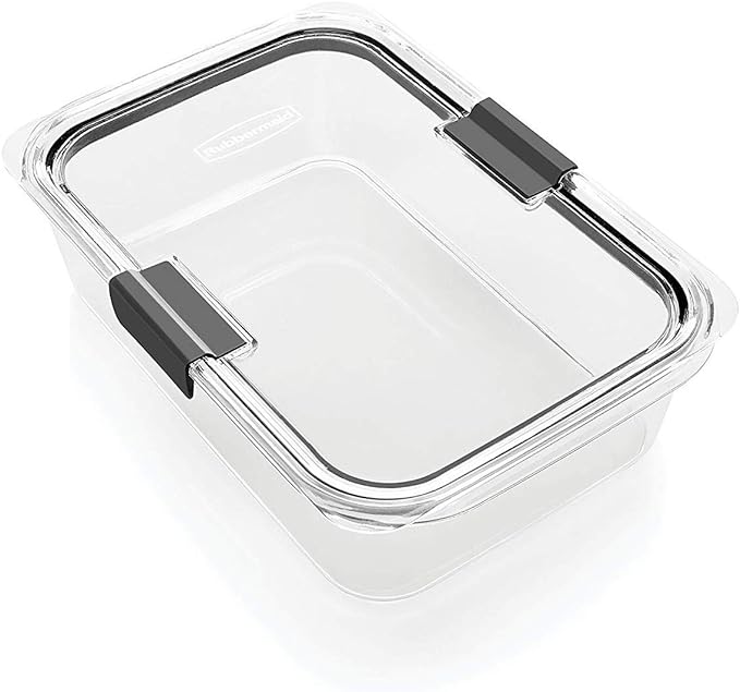 Rubbermaid Brilliance Large Food Storage Container, 9.6 Cup, BPA-Free, Leak-Proof, Clear