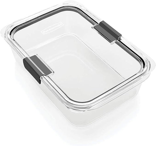Rubbermaid Brilliance Large Food Storage Container, 9.6 Cup, BPA-Free, Leak-Proof, Clear