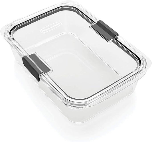 Rubbermaid Brilliance Large Food Storage Container, 9.6 Cup, BPA-Free, Leak-Proof, Clear