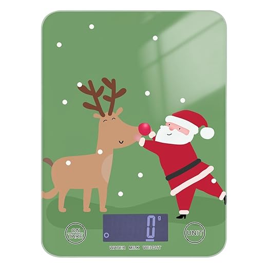 Food Scale Kitchen Scale Food Scales Digital Weight Grams and Ounces Small Electronic Food Scale for Baking Cooking Christmas Santa Claus Deer