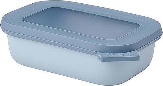 Mepal Cirqula Multi Bowl Rectangular 500 ml Nordic Blue-Food Storage Box-Stackable-Dishwasher Safe, Polypropylene