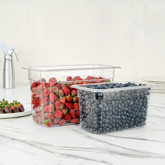 Restaurantware-1/3 Size Food Storage Containers, 10 8 Inch Deep Proofing Boxes - Rectangle, Graduated Measurements, Clear Plastic Food Grade Storage Containers, Dishwashable, Lids Sold Separately