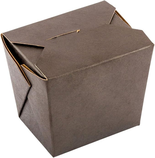 Restaurantware-8 Ounce Noodle Take Out Boxes, 200 Disposable Food To Go Boxes - Tab-Lock, Stackable, Black Paper Take Home Boxes, Greaseproof, For Restaurants, Catering, And Parties