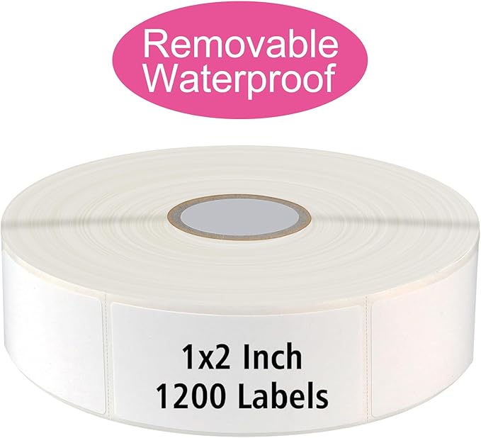 1200 Blank Removable Freezer Labels Water Oil Resistant with Perforation Line for Easy Distribution and Use,Apply Food containers Jars,and Kitchen Pantry Organization (1 "x 2")