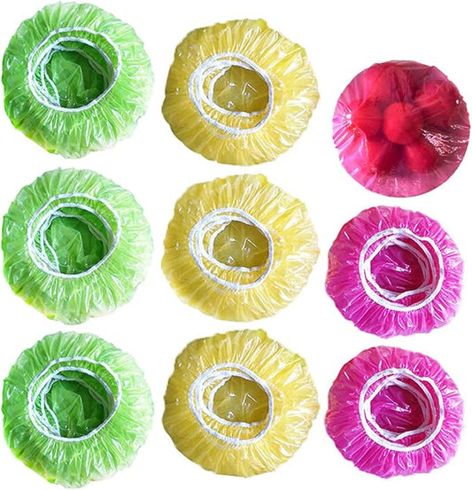 Elastic Food Storage Covers Reusable Stretch Plastic Wrap Bowl Covers Fresh Keeping Bags Elastic Alternative to Foil for Family Outdoor Picnic 3 Size Bowl Covers for Bread Proofing(60)
