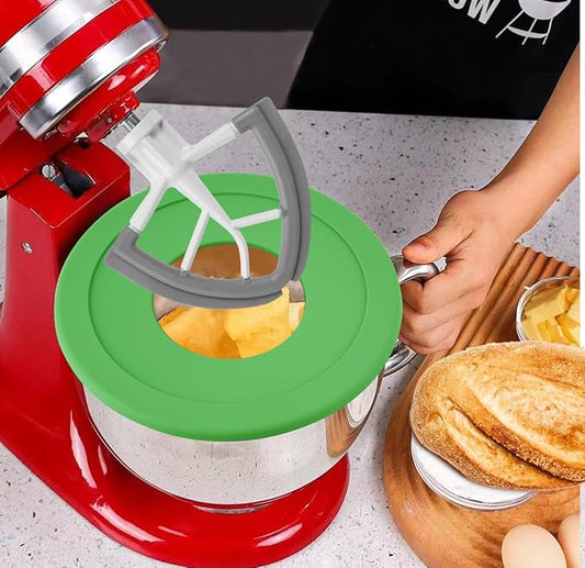 Stainless Steel Bowl Compatible with Kitchenaid Mixer 4.5/5QT，With Lid,5 Quart Stainless Bowl for Kitchen Aid Mixing,With Green Lid