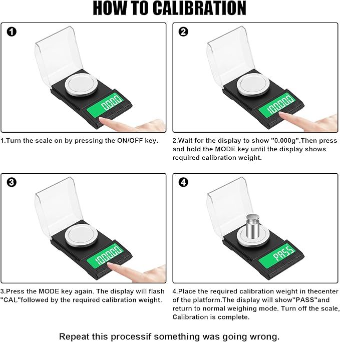 Portable Milligram Scale 100g/0.001g, Diyife Rechargeable Gram Scale with 8 Units, High Precision Powder Scale with Cover, Backlit LCD, Batteries/Tray/Tweezers/100g Calibration Weight Included