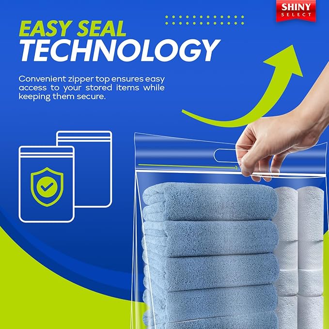 20 Gallon Jumbo Storage Bag with Handle, Resealable Zipper Top 24x32, 3 Bags - Clear Big Plastic, Extra Large XL, 4 Mil Thick Heavy Duty for Travel, Moving, Clothing, Bedding