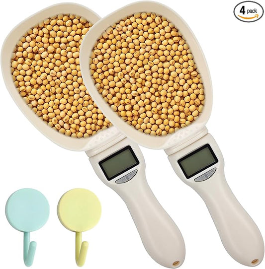 2PCS Food Measuring Spoon with Hook Electronic Kitchen Measuring Spoon Scale with LCD Screen，Digital Kitchen Scale Spoon with Removable Handle, for Dispensing Food and Condiments