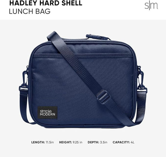 Simple Modern Hadley with Shoulder Strap | Lunch Box for Kids, Teens, and Adults | Insulated Bag for Girls, Boys, Women, Men | Meal Containers with Exterior and Interior Pockets | Navy
