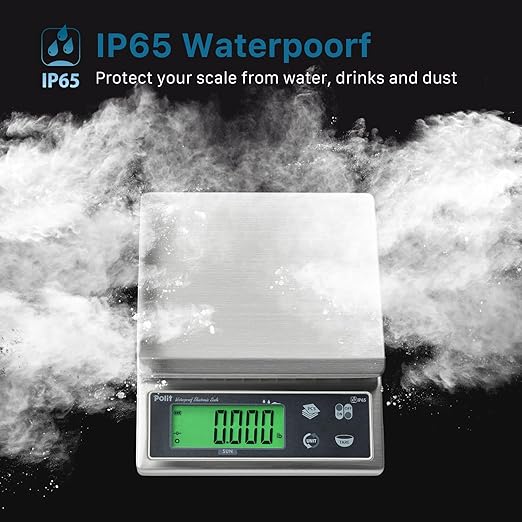 Polit Food Kitchen Scale Sun, 13lb/6Kg Digital Kitchen Scale Grams Ounces 0.5g/0.01oz Accuracy, Waterproof Stainless Steel with LCD Display, Rechargeable, 5 Weight Units (Power Adaptor Included)