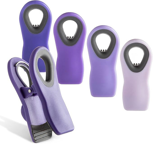 COOK WITH COLOR Magnet Bag Clips - Airtight Food Clips for Bread, Snack, and More (Lavender, Pack of 5)