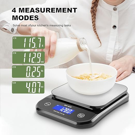 IPX7 Waterproof Food Scale Digital Weight Grams and Oz, 11lb/0.01oz High Precision Kitchen Scales Digital Weight for Cooking, Baking, USB Rechargeable, Stainless Steel Platform Best Gift