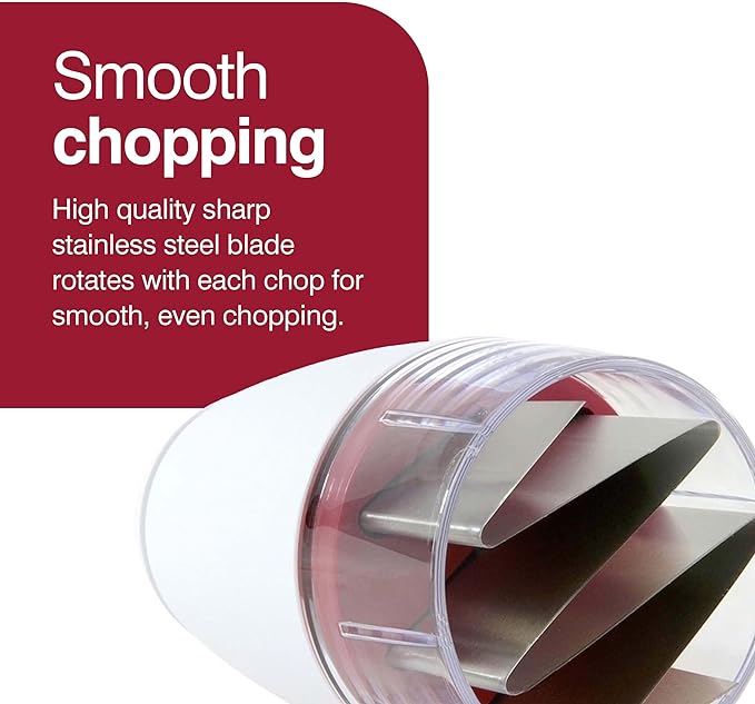 Zyliss Zick Zick Classic Food Chopper - Manual Food Chopper - Onion, Tomato & Vegetable Cutter - Stainless Steel & Dishwasher Safe Food Dicer - White, 9"