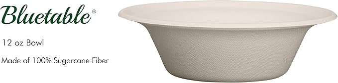 Paper Bowls Disposable Bowls Compostable [400 Pack] Bulk 12 oz Biodegradable Bowl - Case Pack Good For Hot Soup Chili - Made from 100% Sugarcane, Eco Friendly Bagasse Bowls Natural [400 Pack/Case]