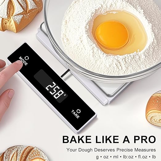 THINKSCALE Digital Kitchen Scale, 11-Pound Stainless Steel Food Scale with Pull-Out Display, 1g/0.01oz Precision for Baking, Cooking, Meal Prep, 6-Unit Conversion