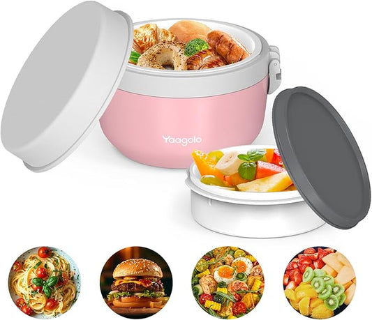 Thermo for Hot Food 21oz, Vacuum Insulated Stainless Steel Food Jar for Adults, Wide Mouth Leakproof Lunch Containers (Pink)