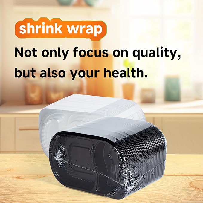 YANGRUI To Go Container, Shrink Wrap 35 Pack 21 oz Reusable Machine Washable Extra Thick BPA Free Meal Prep Containers Microwave Freezer Safe Leak Proof Take Out Containers