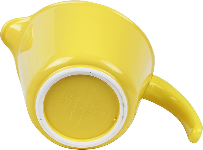 Reston Lloyd, Batter Bowl With Pour Spout, Non-Slip Base, Erogonomic Space Saving Detachable Handle, 2 QT Heavy Duty BPA-Free Microwave & Dishwasher Safe, Lemon, Yellow