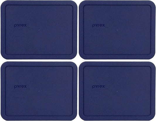 Pyrex 7211-PC 6-Cup Blue Plastic Food Storage Lid, Made in USA - 4 Pack