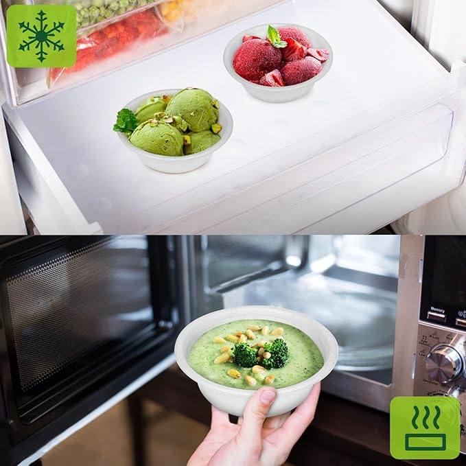 Paper Bowls 10 oz, 200 Pack Bowls Disposable Heavy Duty For Hot Soup, Ice Cream, Fruits, Snack, Small Compostable Bowls Made Of White Sugarcane