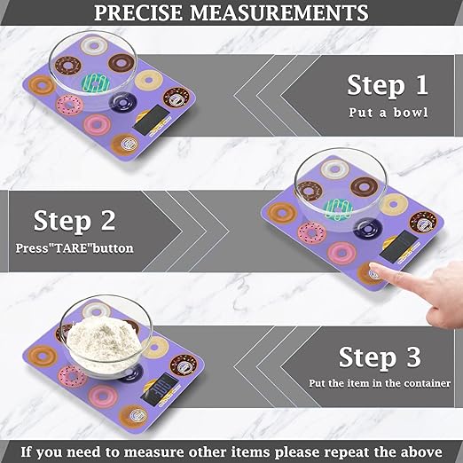 Food Scale Kitchen Scale Food Scales Digital Weight Grams and Ounces Small Electronic Food Scale for Baking Cooking Colorful Donut