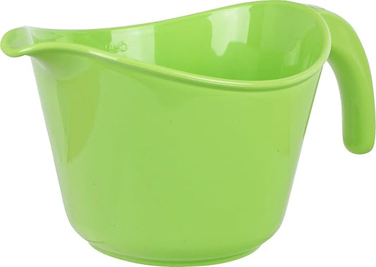 Reston Lloyd Batter Mixing Bowl with Pour Spout, 2 Quart, Heavy Duty BPA-Free Plastic - Microwave & Dishwasher Safe, Non-Slip Base, Ergonomic Space Saving Detachable Handle
