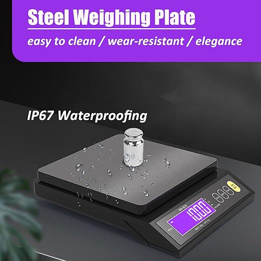 Digital Food Scale, Rechargeable Baking Electric Weight Scale with LCD Display, Electronic Scale with Counting Tare Zeroing Auto Power Off Unit Conversion Function (10kg 0.1g)