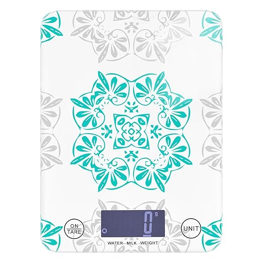 Food Scale Kitchen Scale Food Scales Digital Weight Grams and Ounces Small Electronic Food Scale for Baking Cooking Teal and White