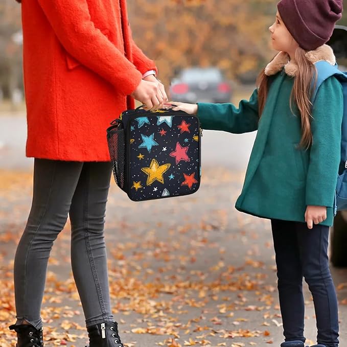 Colorful Stars Lunch Bag Personalized Lunch Bag Insulated Lunch Bag Reusable Lunch Box Picnic Travel Lunch Tote Bag Snack Bag