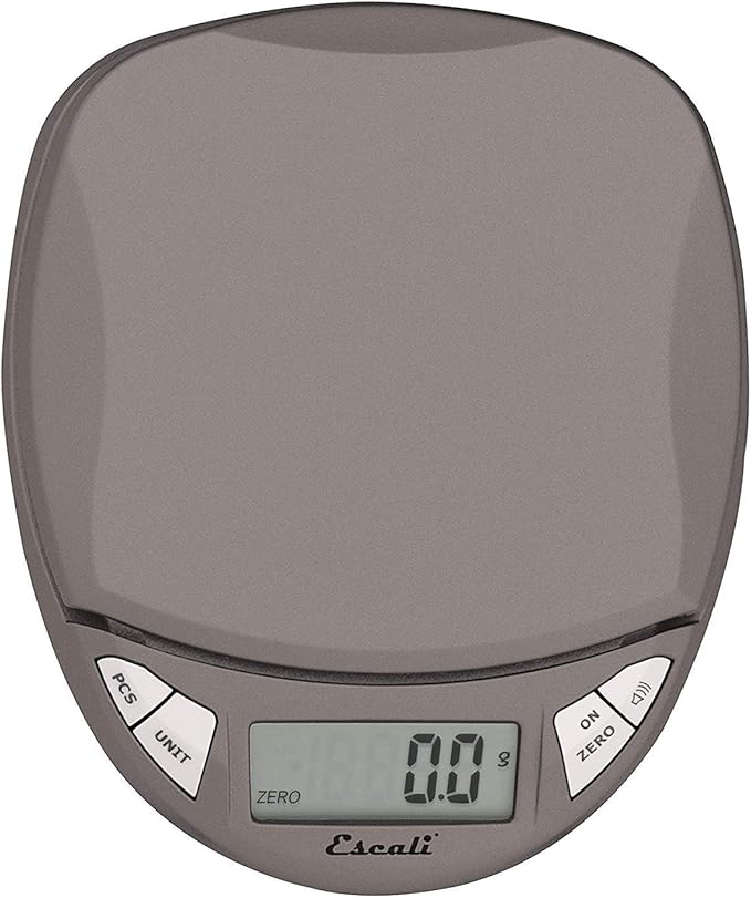 Escali Pico PR500S Precision Kitchen Food Scale for Baking and Cooking, Lightweight and Durable Design, LCD Digital Display, Lifetime ltd. Warranty, Metallic Small