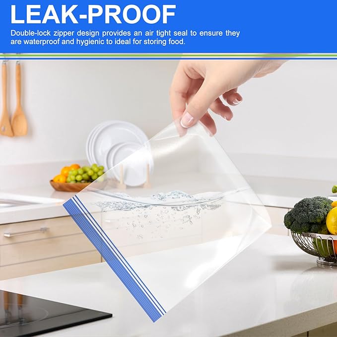 16 Pack Reusable Freezer Bags - Dishwasher Microwave Safe, BPA Free Sandwich Bags, Stand Up Leakproof Food Storage Bags for Meal Prep, Fruits, Fridge, Kitchen Organization