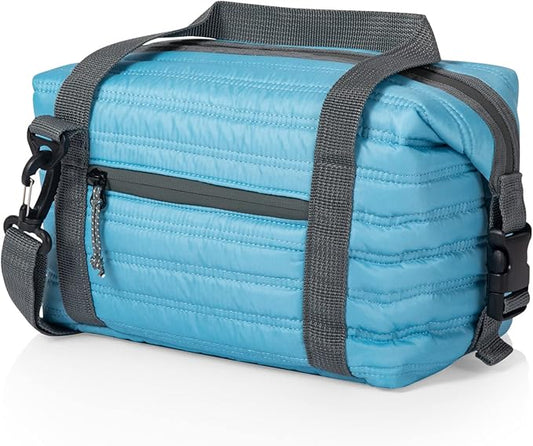 PICNIC TIME Midday Quilted Washable Insulated Lunch Bag, Soft-sided Lunch Box, Lunch Cooler Bag, (Sky Blue)