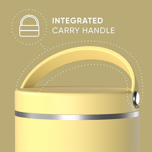 Hydrapeak 32oz Stainless Steel Vacuum Insulated Thermos Food Jar | Thermos for Hot Food and Cold Food, Wide Mouth Leak-Proof Soup Thermos for Adults, 10 Hours Hot and 16 Hours Cold (Canary)
