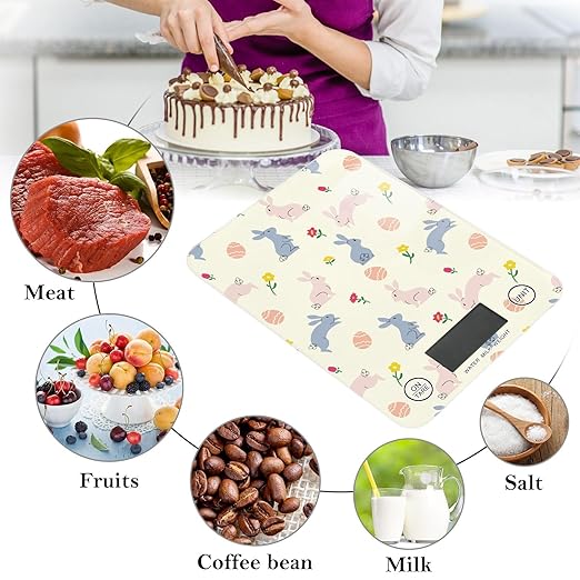 Food Scale Kitchen Scale for Baking Cooking Digital Food Weighing Measuring Scale Small Waterproof Electric Food Scale Easter Bunny Eggs