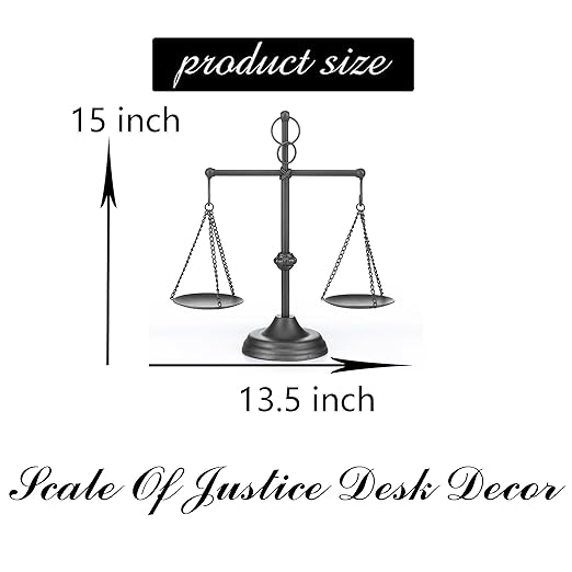 Farmhouse Table Libra Scale Decor, 15" H Metal Centerpiece Balance for Justice Home Decorative with Vintage Style