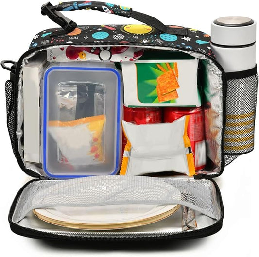 MNSRUU Lunch Bag Space Astronaut Insulated Lunch Bag Women Lunch Totes Men Lunch Box with Adjustable Shoulder Strap Lunch Bag for Work Office School Picnic