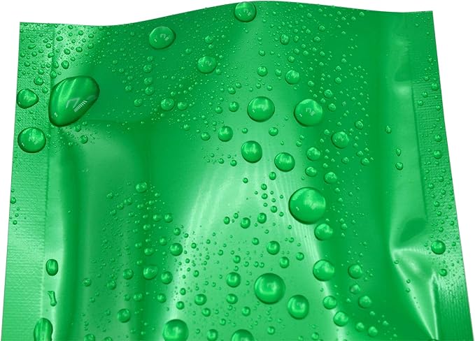 QQ Studio 100 PCS Metallic Mylar Foil Open Top Sealable Bags (9x13cm(3.5x5.1"), 100x Dark Green)