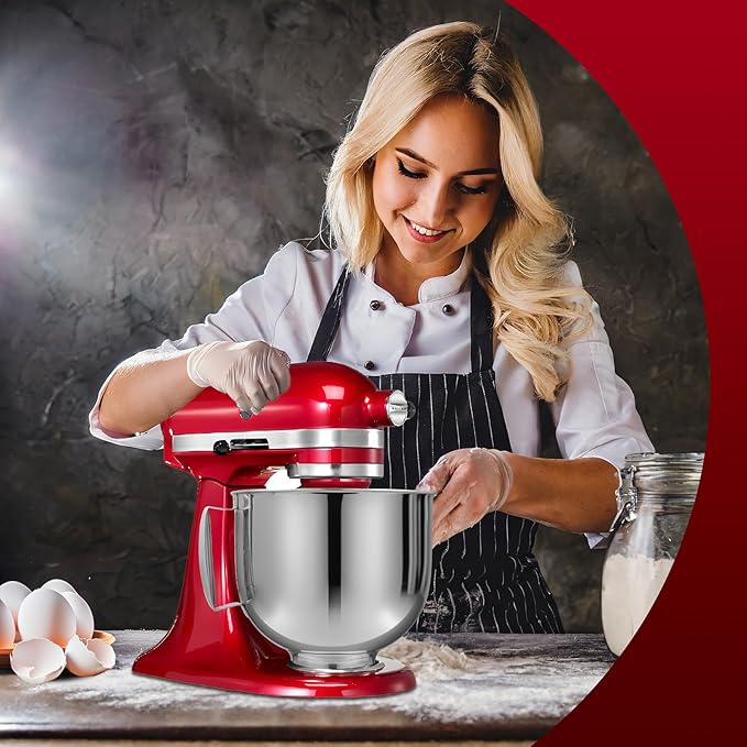 Stainless Steel Stand Mixer Bowl 5 QT For KitchenAid Artisian&Classic Stand Mixeres, Replacement Bowl For KitchenAid Mixers (5 QT)