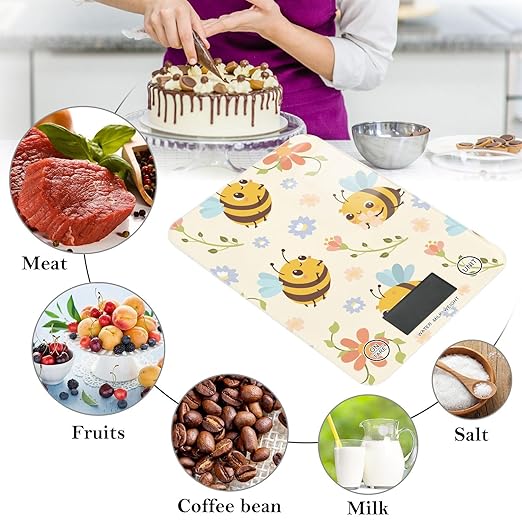 Food Scale Kitchen Scale Food Scales Digital Weight Grams and Ounces Small Electronic Food Scale for Baking Cooking Bee