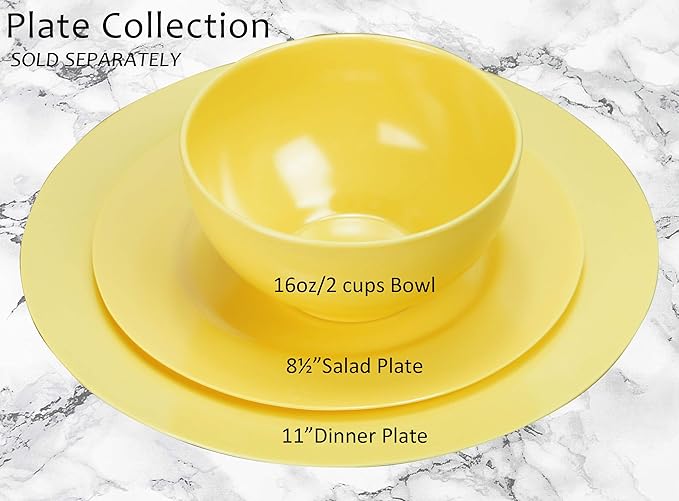 Calypso Basics by Reston Lloyd Melamine Bowl, Set of 6, Lemon Yellow