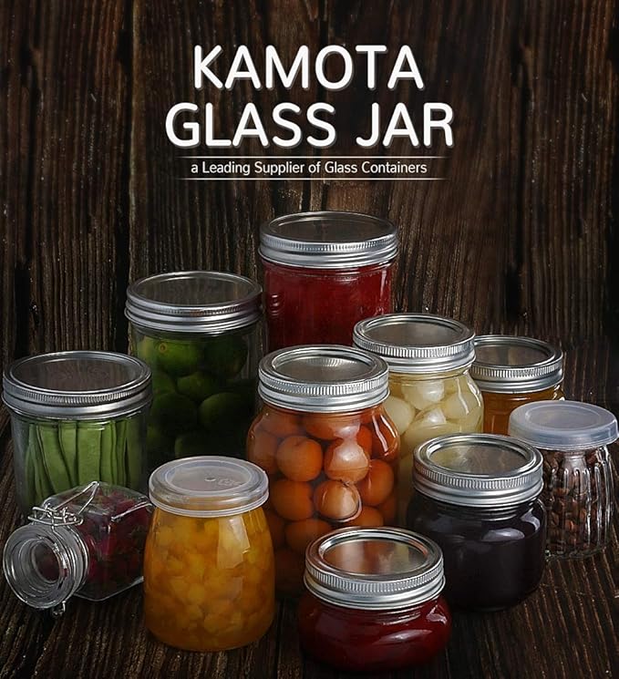 Spice Jars, KAMOTA 30 PACK 3.5oz Octagonal Diamond Small Glass Jars with Leak Proof Rubber Gasket and Airtight Hinged Lid, 280 Spice Labels & 2 Silicone Funnels, for Spice Herb,Art Craft Storage Empty