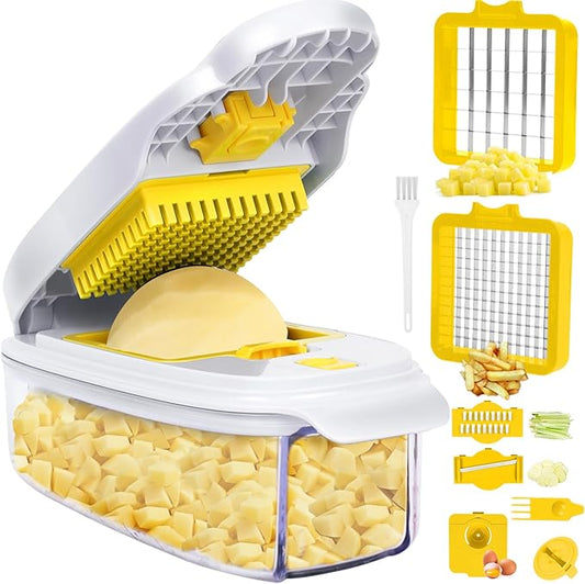 Mandoline Slicer Vegetable Chopper with Container - Multifunctional Food Salad,Garlic Chopper Vegetable Slicer Dicer Cutter, 11 in 1