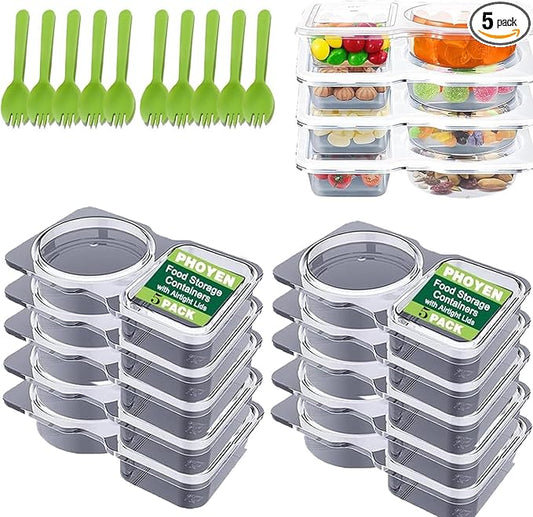10Set Reusable Snack Containers with Lids,Snack Pack Containers for Portion Control and Meal Prep Lunch Containers for School Office Travel