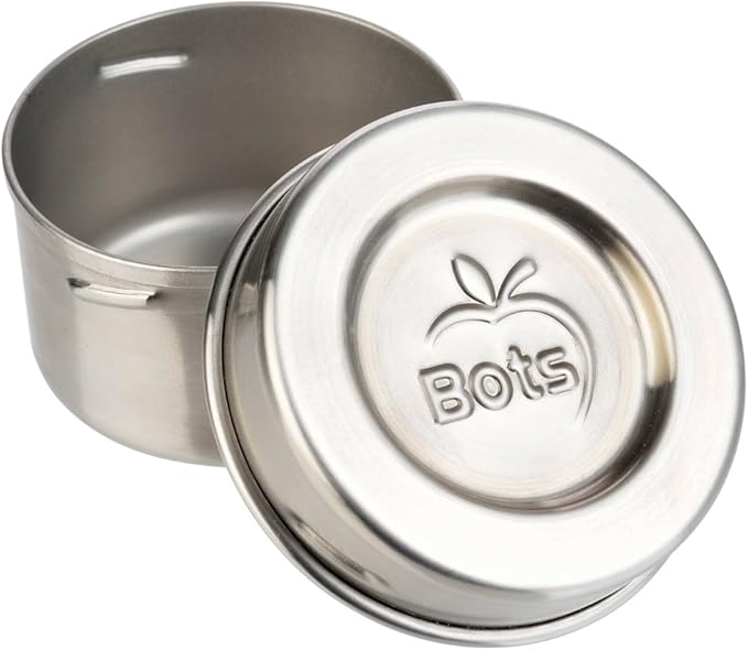 LunchBots Tiny Dips Condiment Containers - Set of 3 - Perfect Portion Cups - Spill Proof Lunch Box Sauce Container with Lid - Food Grade Stainless Steel - 1.5oz - Dishwasher Safe - Stainless Lids