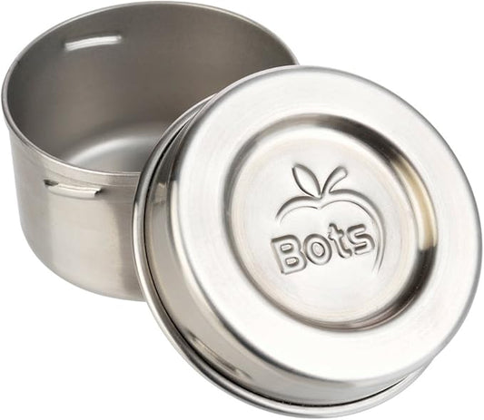 LunchBots Tiny Dips Condiment Containers - Set of 3 - Perfect Portion Cups - Spill Proof Lunch Box Sauce Container with Lid - Food Grade Stainless Steel - 1.5oz - Dishwasher Safe - Stainless Lids