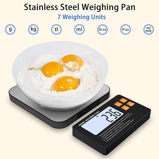 Split Food Scale，3lb Stainless Steel Kitchen Scales Digital Weight Grams and Ounces, Digital Food Scales for Kitchen，with Magnetic, Digital Scale for Food